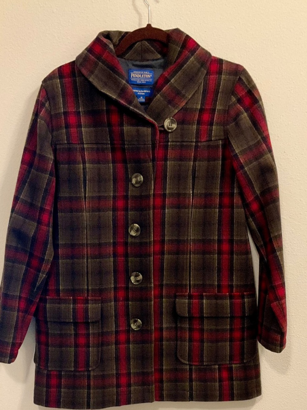 ^Pendleton 100% Virgin Wool Women Car Coat-Inspired by Vintage-^ Size Med